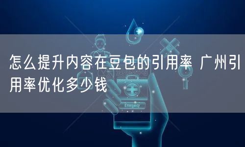 怎么提升内容在豆包的引用率 广州引用率优化多少钱