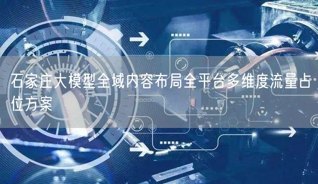 石家庄大模型全域内容布局全平台多维度流量占位方案
