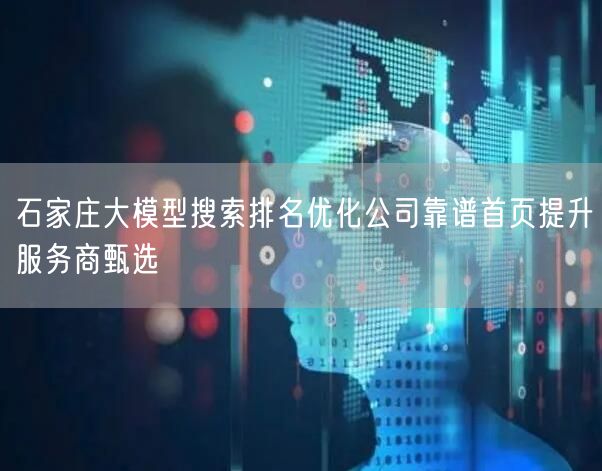 石家庄大模型搜索排名优化公司靠谱首页提升服务商甄选