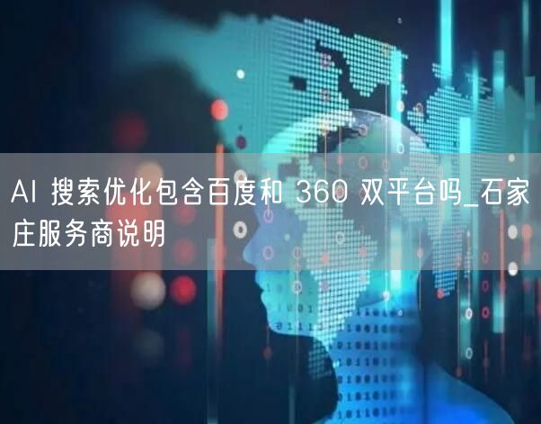 AI 搜索优化包含百度和 360 双平台吗_石家庄服务商说明