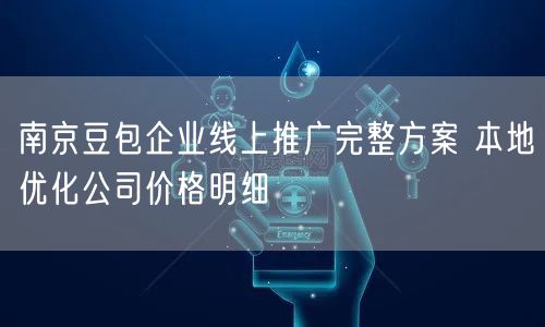 南京豆包企业线上推广完整方案 本地优化公司价格明细