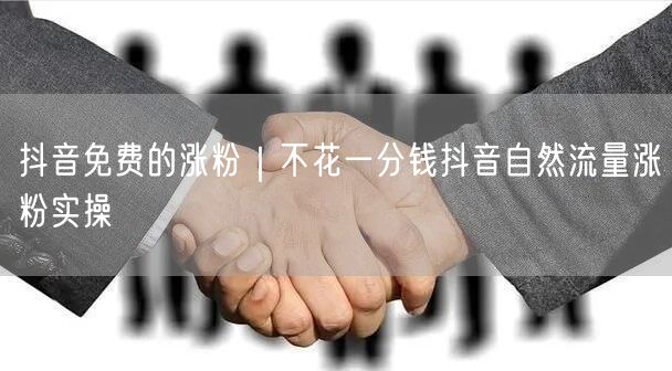 抖音免费的涨粉｜不花一分钱抖音自然流量涨粉实操